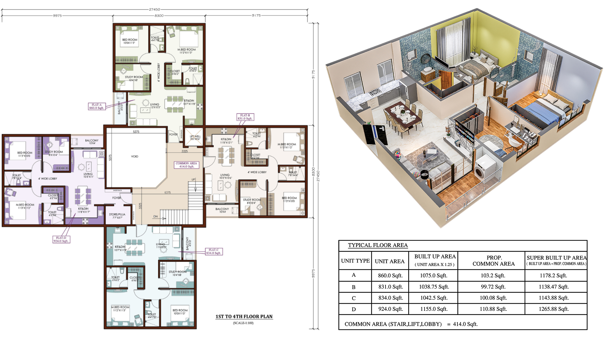 ground floor plan (2.5bhk)